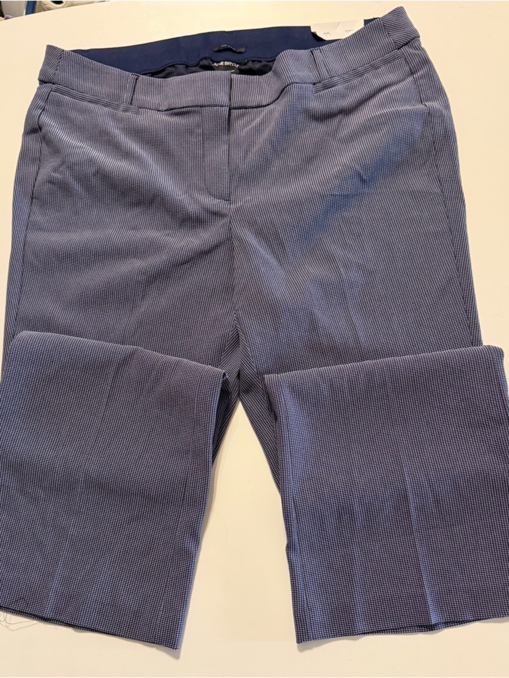 Lane Bryant Navy Patterned Waistband Dress Pants